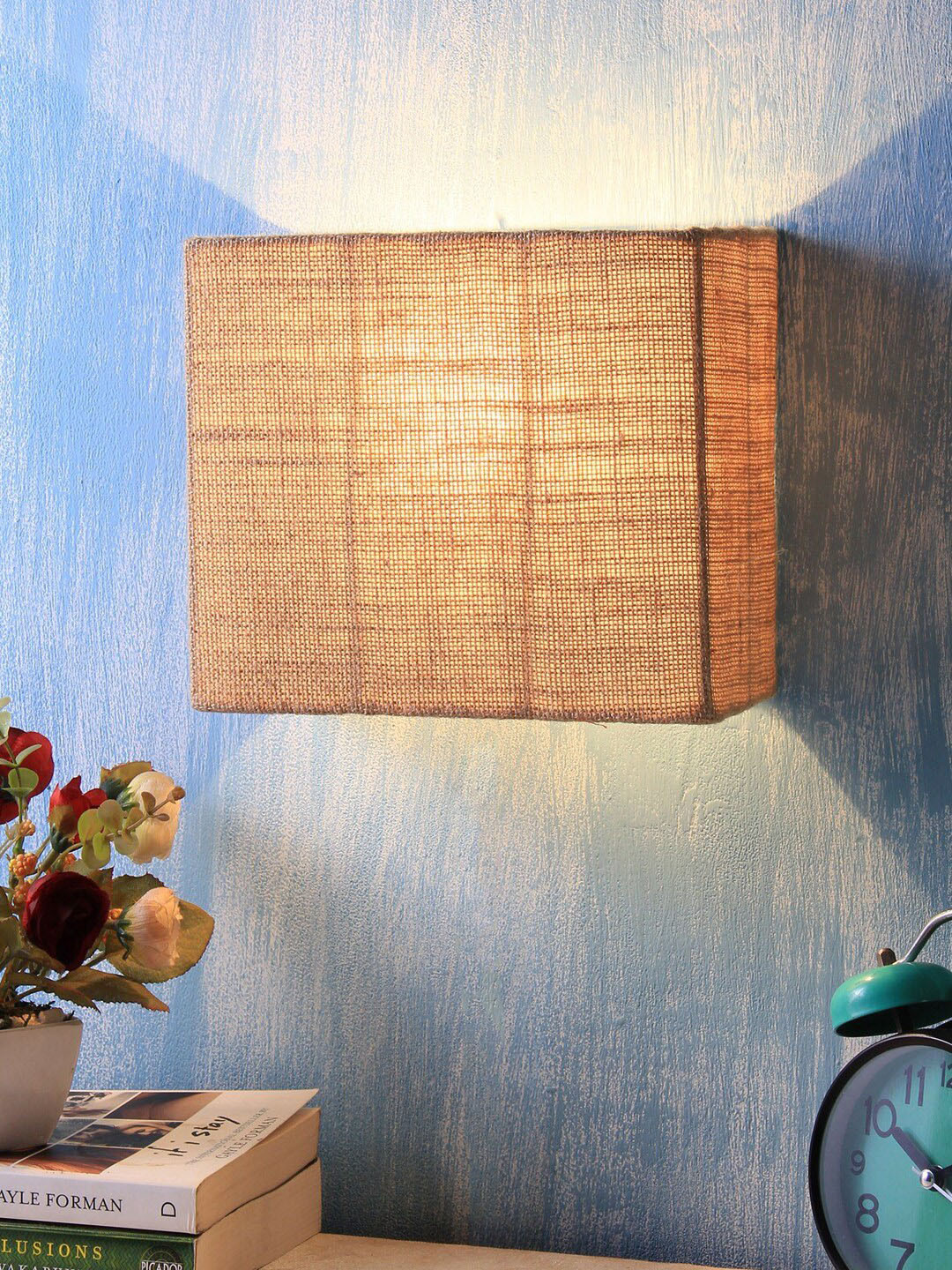 Devansh Beige Solid Jute Wall Light Lamp