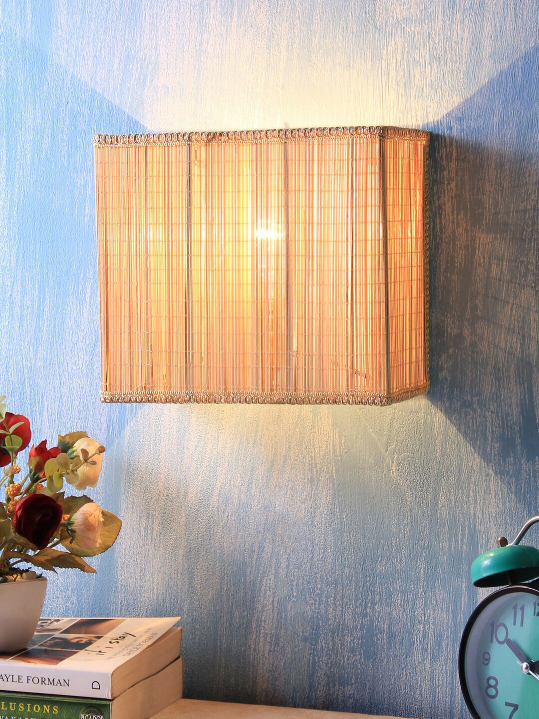 Devansh Beige Solid Bamboo Wall Light Lamp