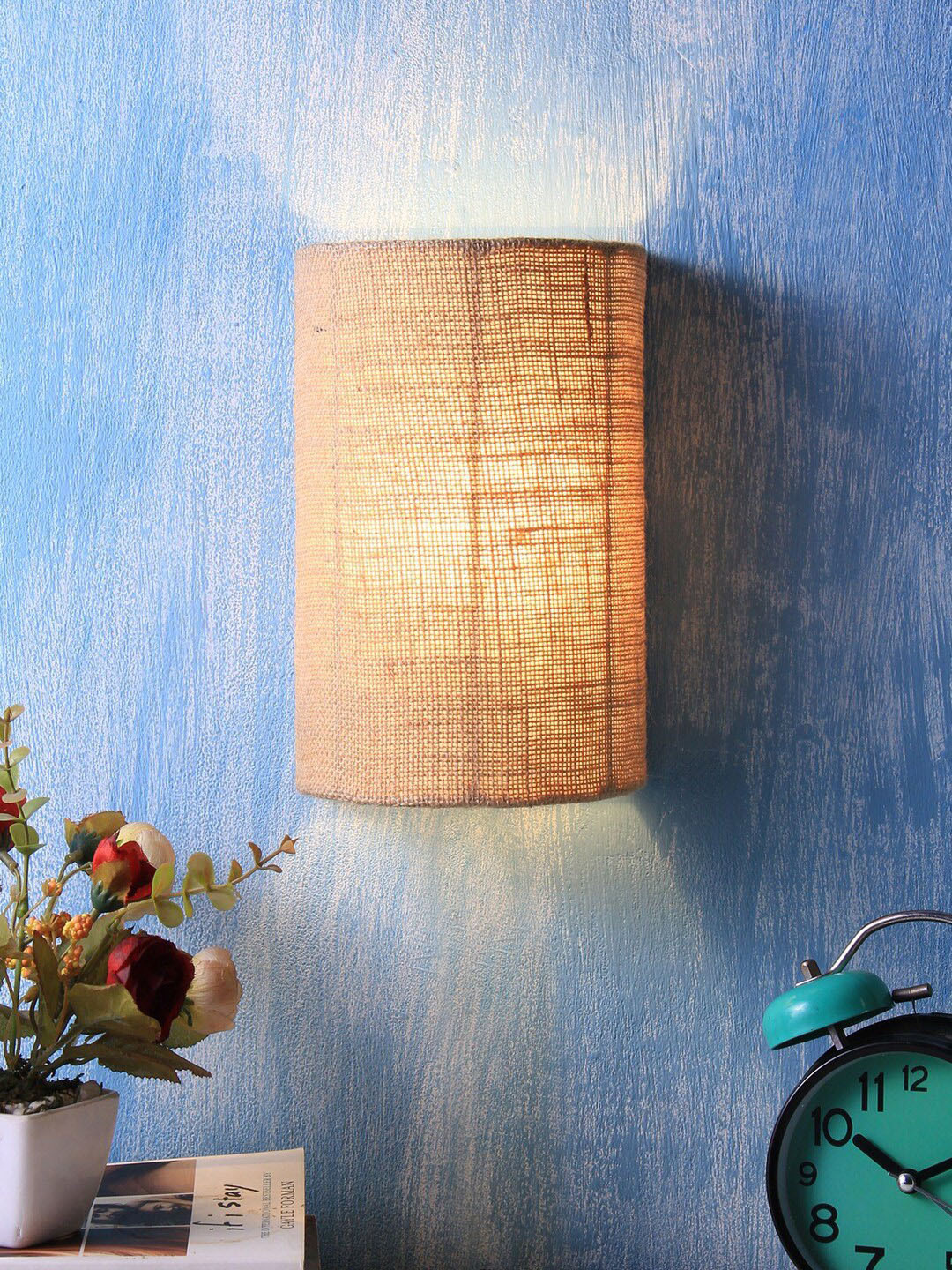 Devansh Beige Jute Wall Light Fixture