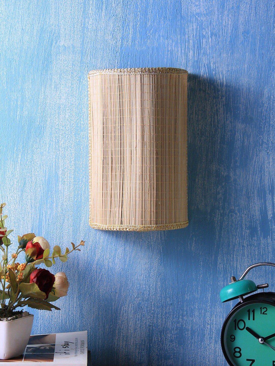Devansh Beige Solid Bamboo Wall Light Lamp