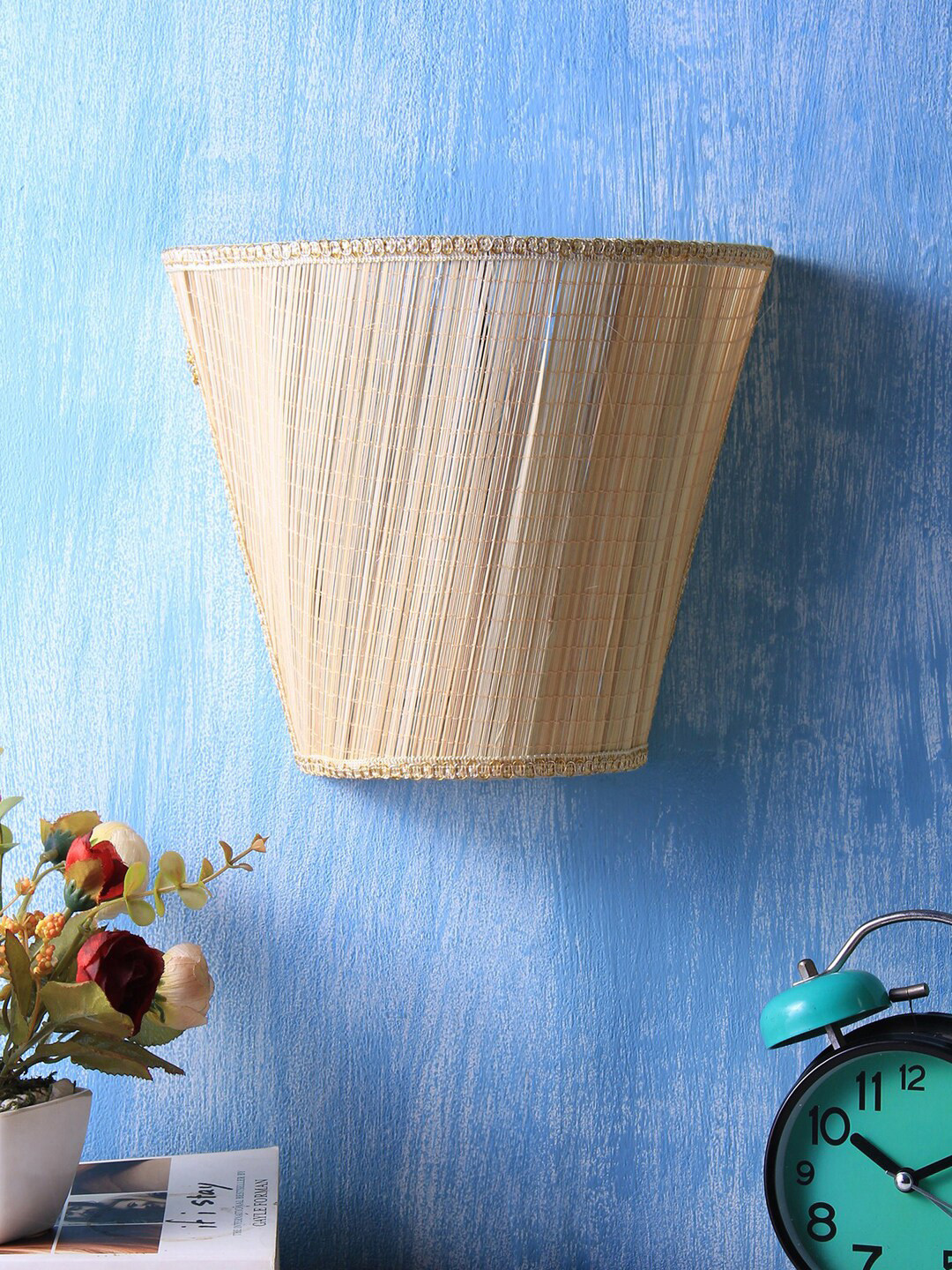Devansh Beige V Shape Bamboo Wall Lamp