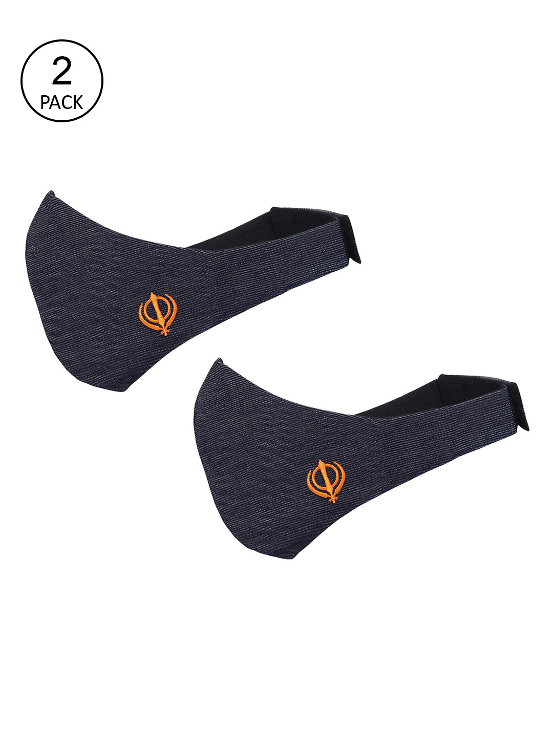 MASQ Pack of 2 Blue Solid Reusable Cloth Masks