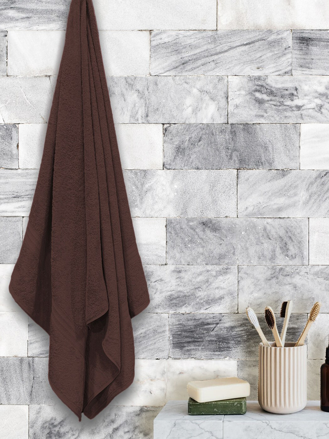 Aura Coffee Brown Organic Cotton 500 GSM Bath Towel