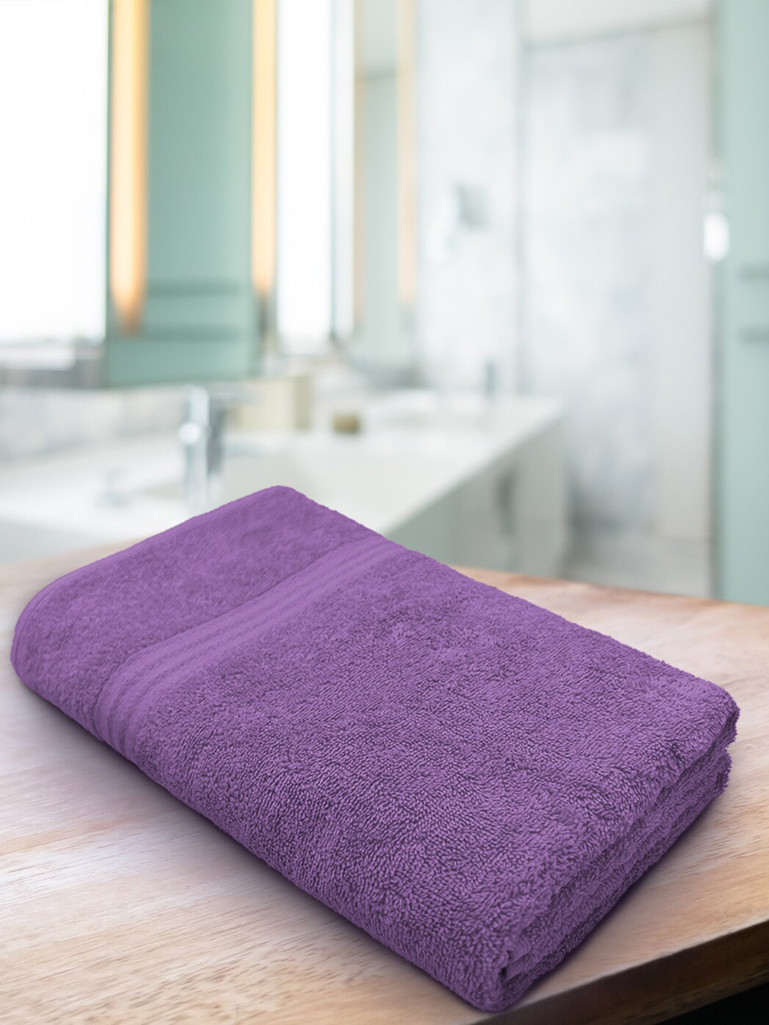 Aura Purple Solid Organic Cotton 500 GSM Bath Towel