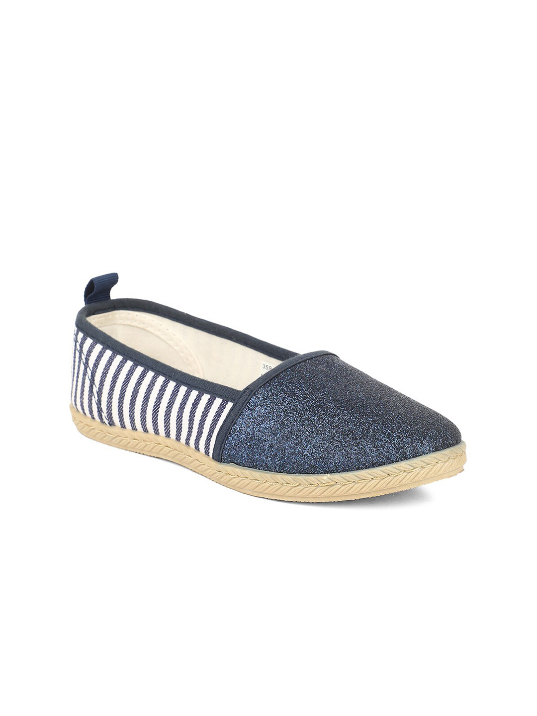 Bubblegummers Girls Blue Striped Ballerinas