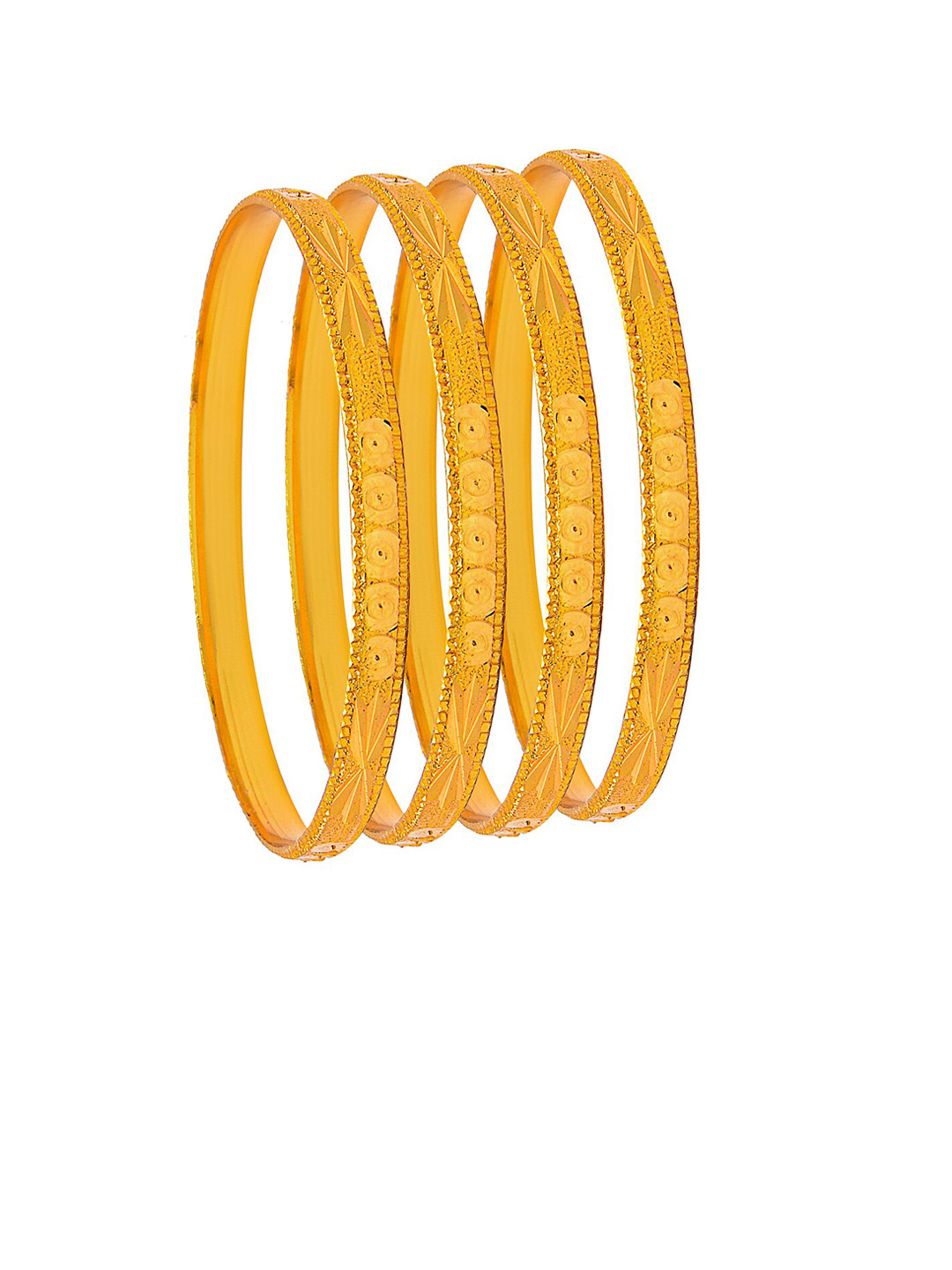 Shining Jewel - By Shivansh Set of 4 Gold-Plated Bridal Traditional Bangles