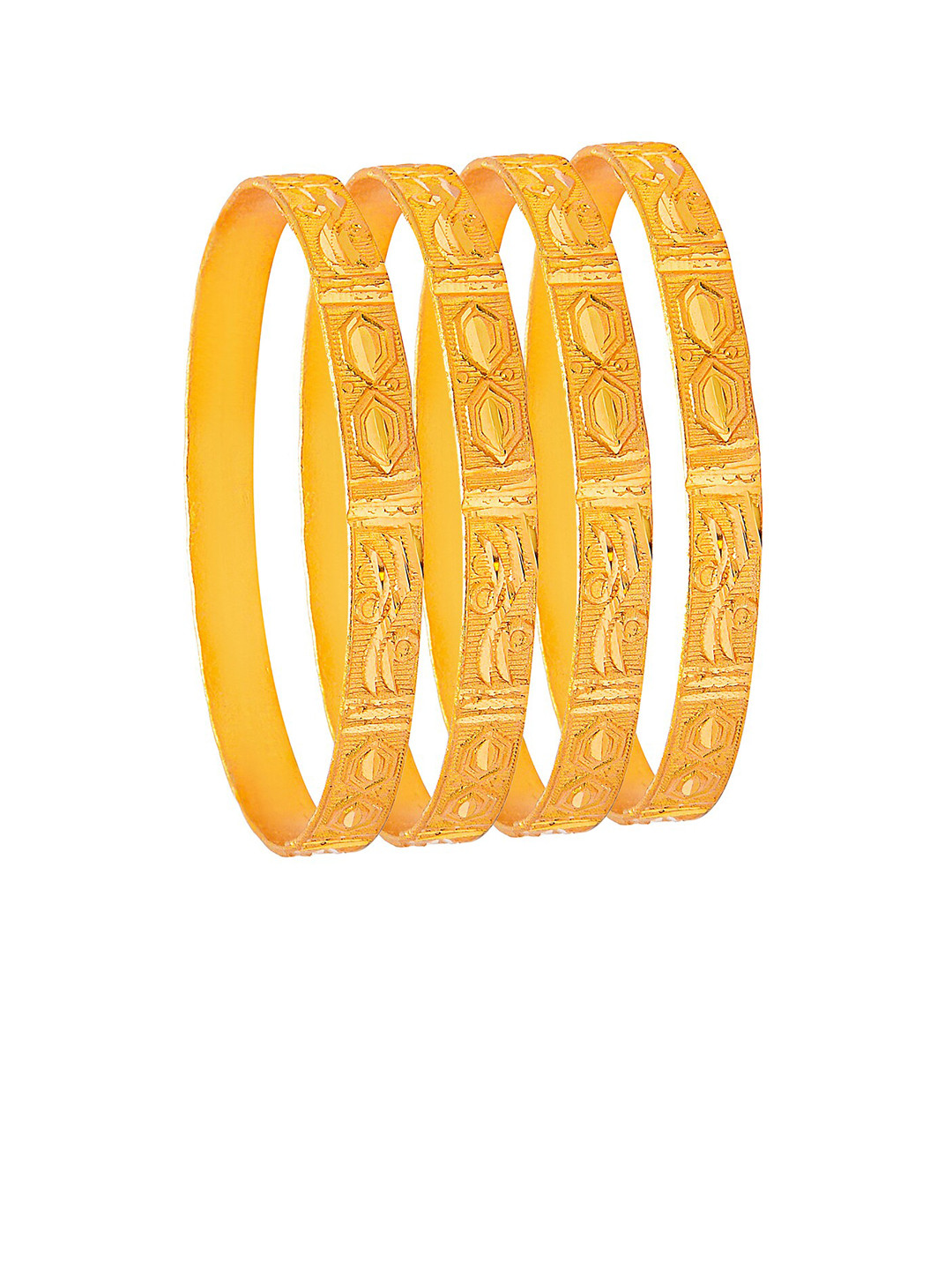 Shining Jewel - By Shivansh Set of 4 Gold-Plated Bridal Traditional Bangles