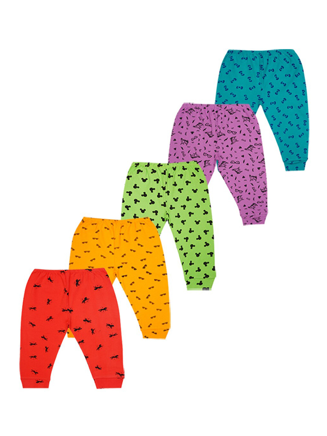 Kiddeo Boys Pack of 5 Cotton Printed Pants