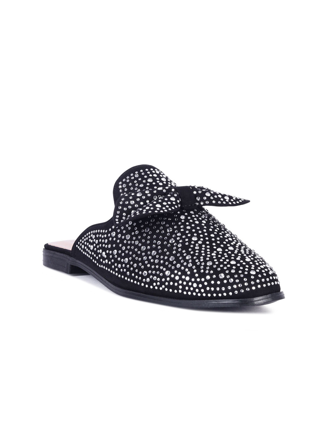 London Rag Women Black Embellished Mules Flats