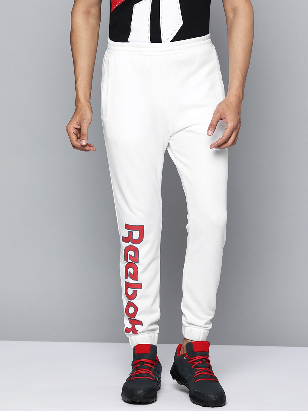 Buy Reebok Classic Men White Solid Brand Logo Printed Joggers Track Pants for Men 17002640 Myntra