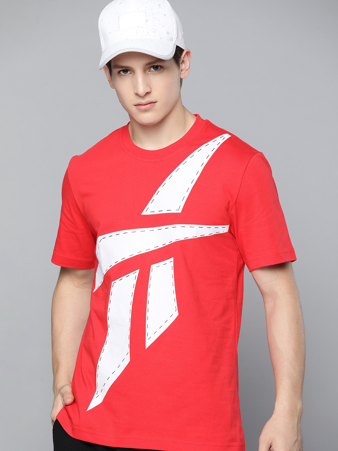 Reebok Classic Men Red WCE Pure Cotton Printed T-shirt