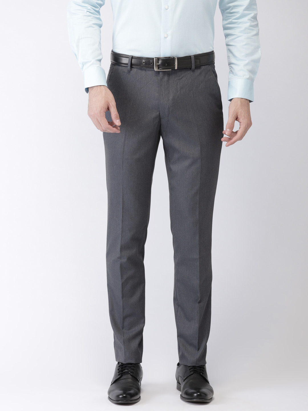 Buy Boss Slim Fit FlatFront Formal Trousers  Blue Color Men  AJIO LUXE