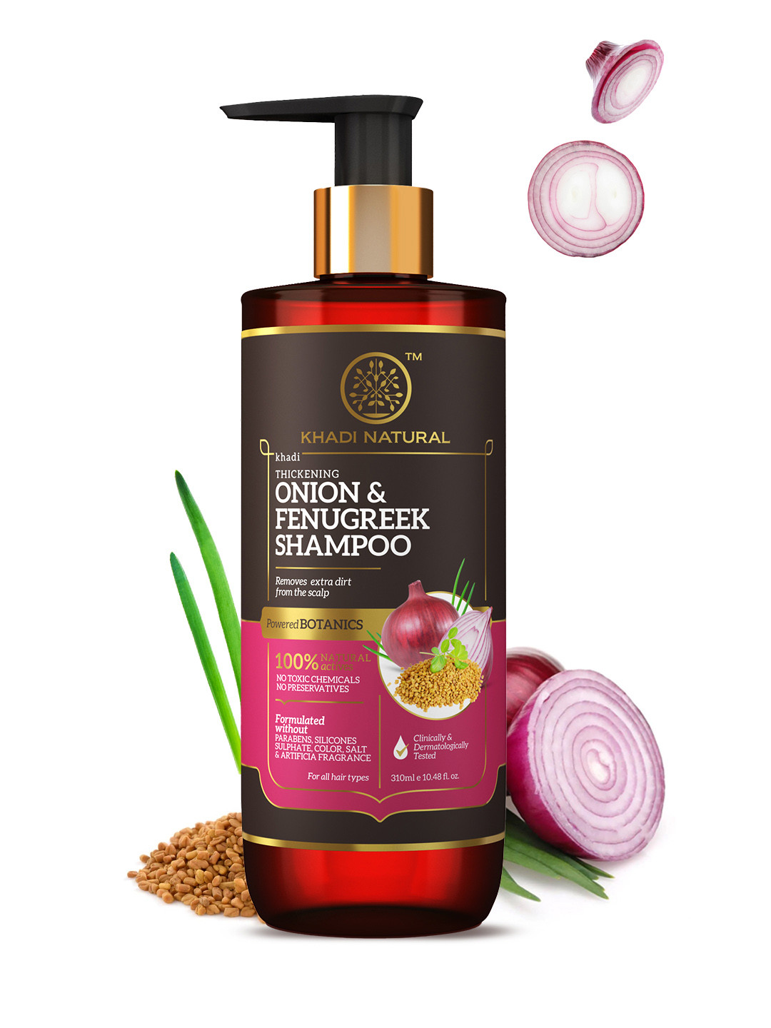 Khadi Natural Powered Botanics Onion Fenugreek Shampoo - 310ml