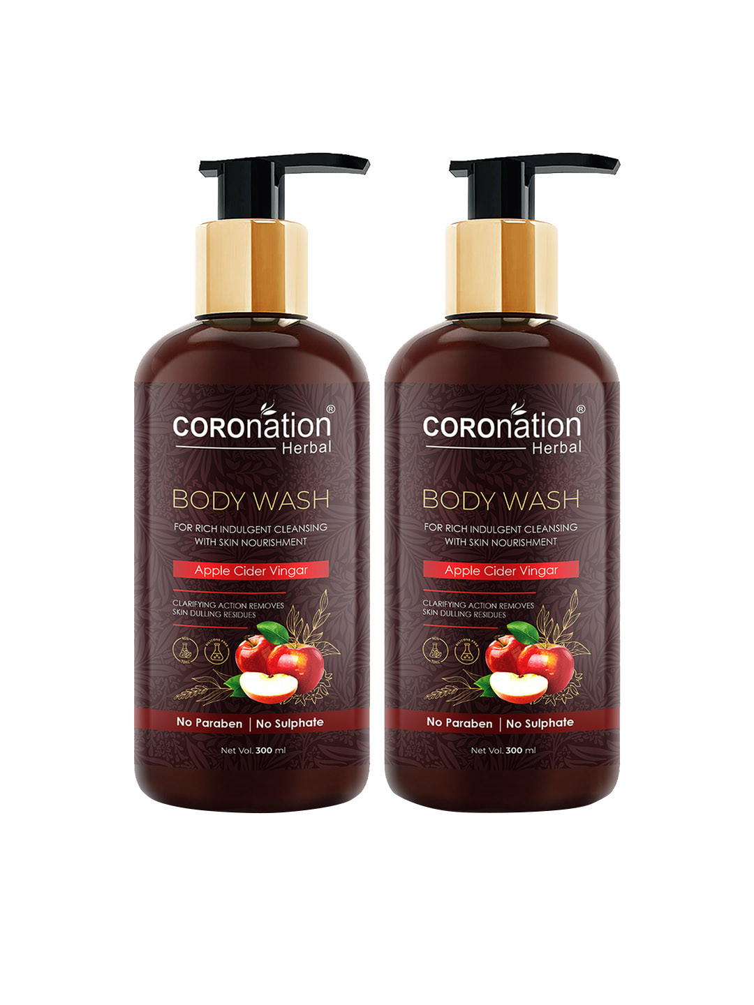 COROnation Herbal Set of 2 Apple Cider Vinegar Body Wash 300 ml Each