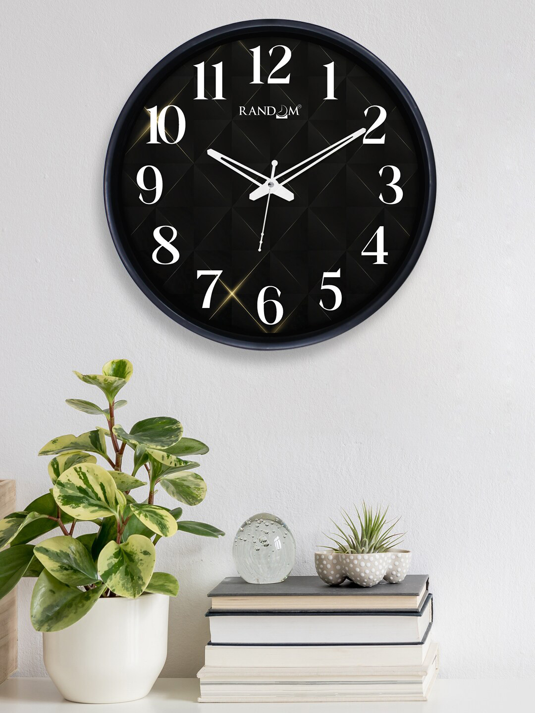 RANDOM Black & White Printed Dual Frame Quartz Movement 30CM Wall Clock