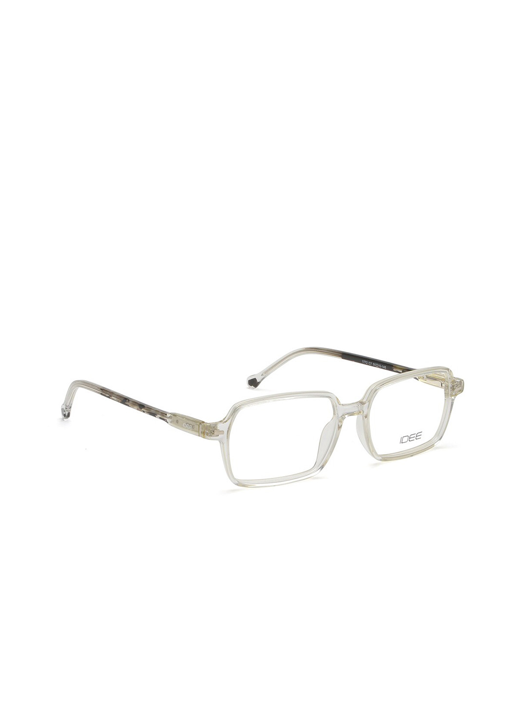 IDEE Unisex Transparent & White Full Rim Rectangle Frames