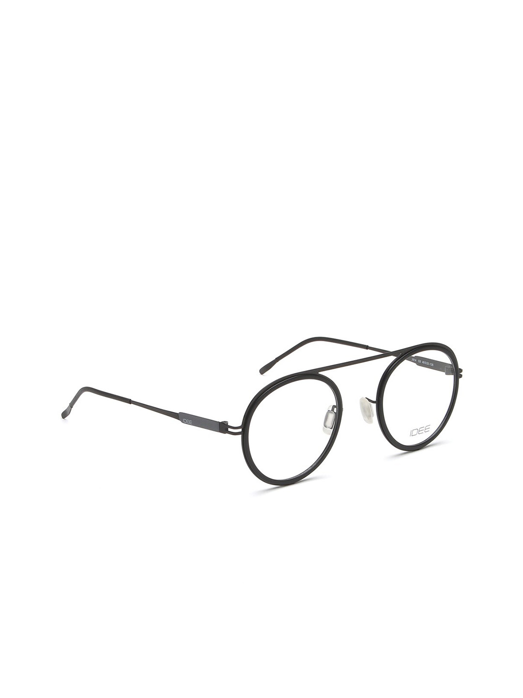 IDEE Men White & Black Solid Full Rim Round Frames