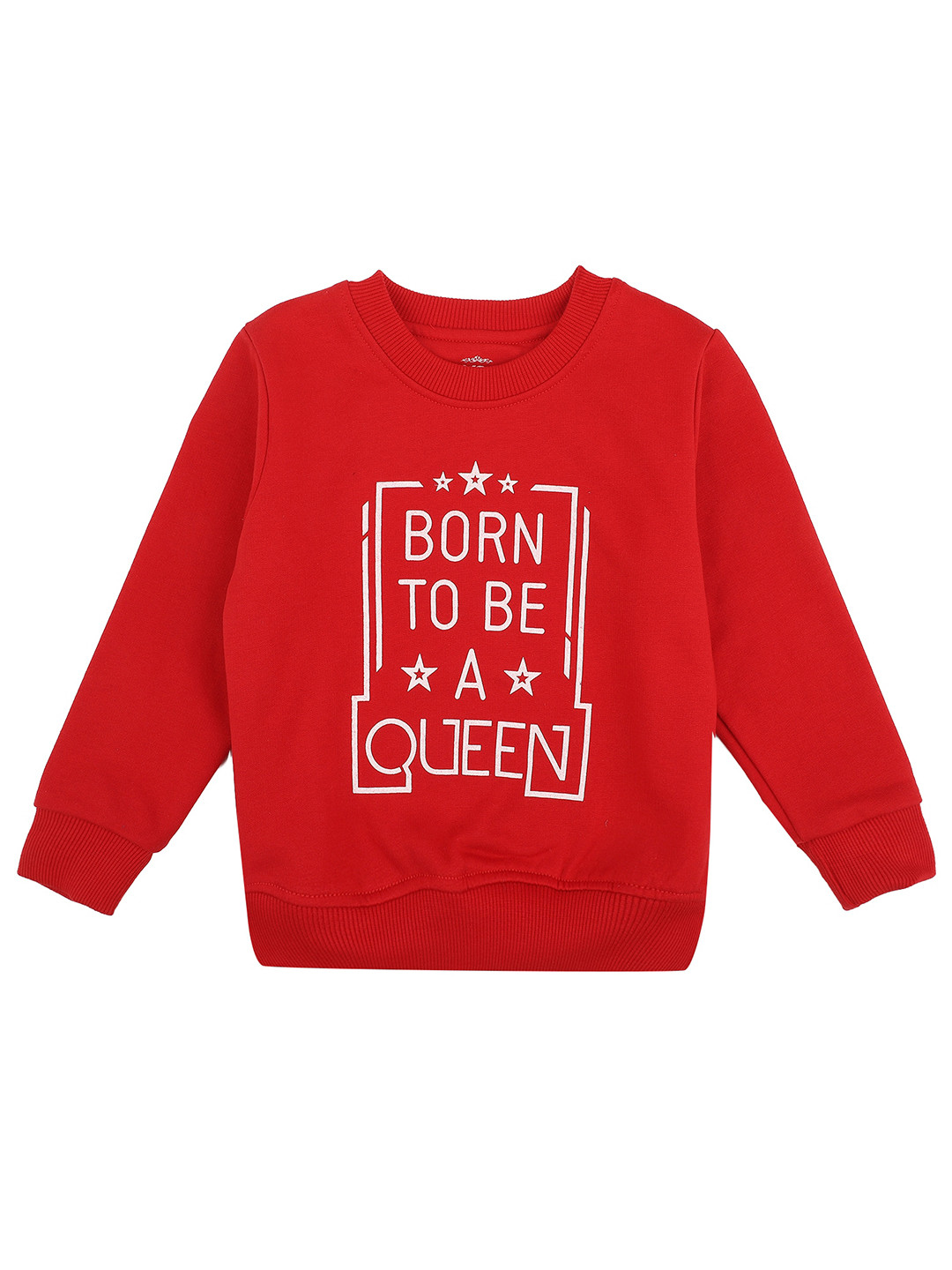 DYCA Girls Red Cotton Printed Sweatshirt