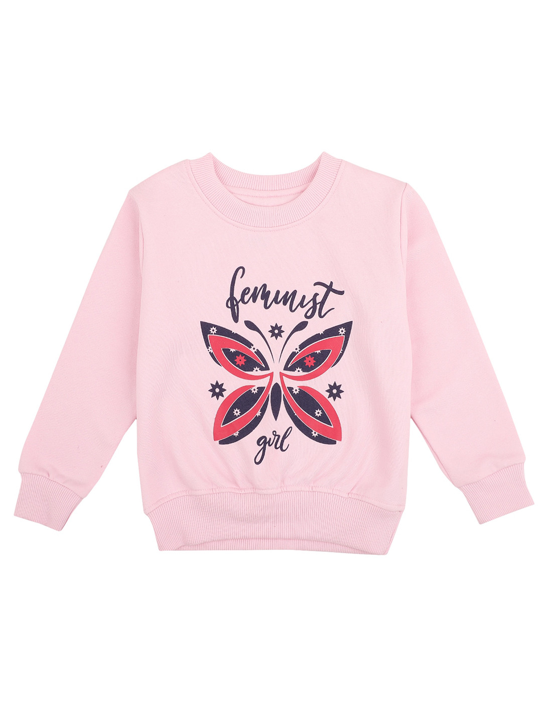 DYCA Girls Pink Printed Sweatshirt