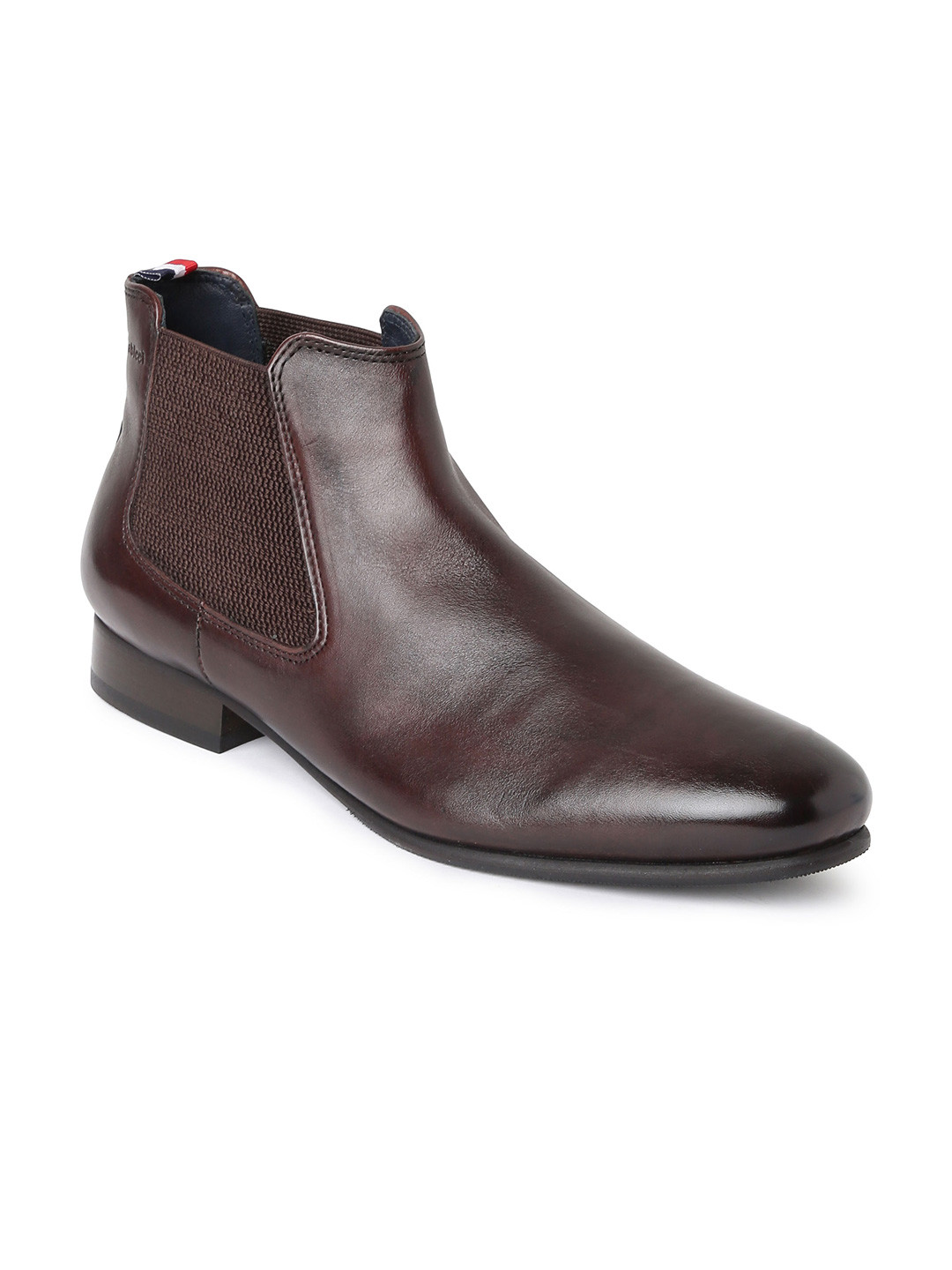 GABICCI Men Coffee Brown Leather Chelsea Boots