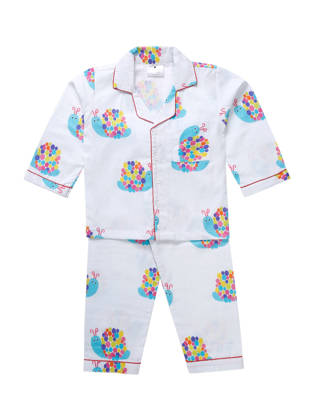 Little Musketeer Boys Blue & White Printed Night suit
