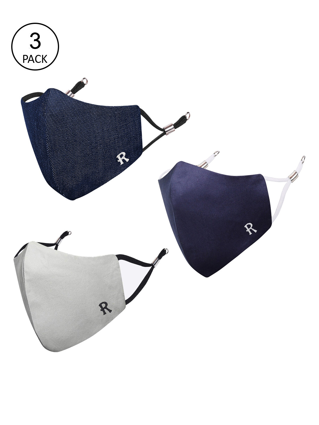 MASQ Unisex Pack of 3 4 Ply Pure Cotton Outdoor Cloth Mask