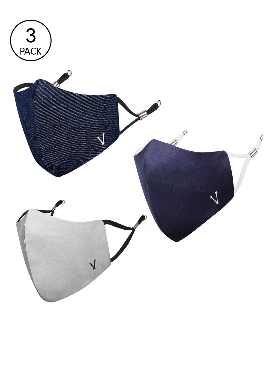 MASQ Unisex Pack Of 3 4-Ply Reusable Anti-Pollution Pure Cotton Cloth Masks