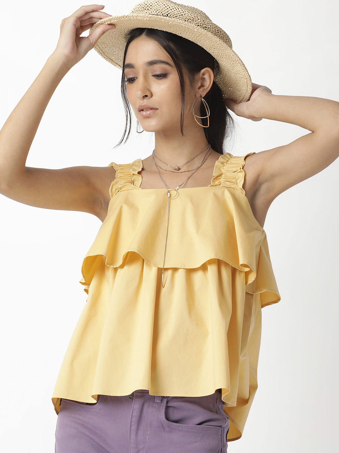 RAREISM Yellow Tiered Top