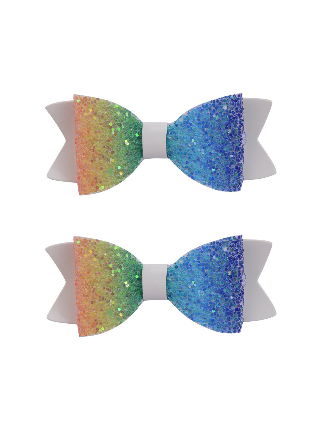 Aye Candy Girls Blue & Multicoloured Set of 2 Glitter Embellished Alligator Hair Clip