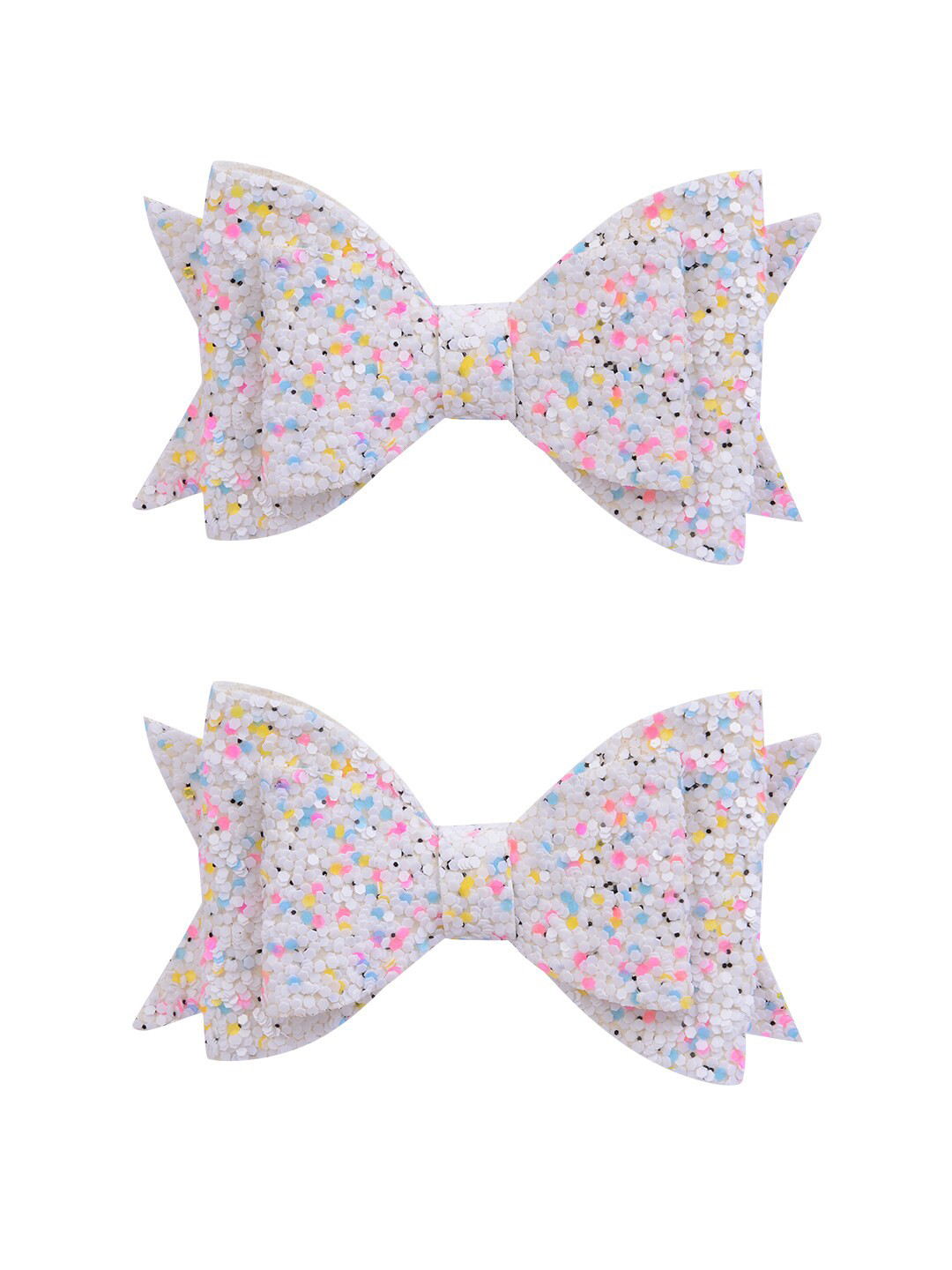 Aye Candy Girls White & Pink Set of 2 Embellished Alligator Hair Clip