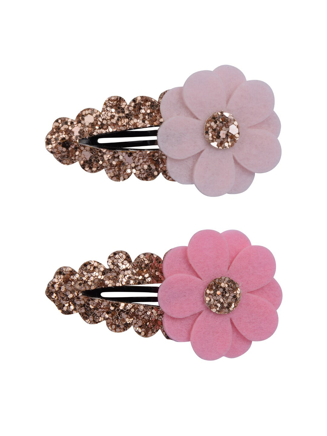 Aye Candy Girls Pink & Gold-Toned Set of 2 Embellished Tic Tac Hair Clip