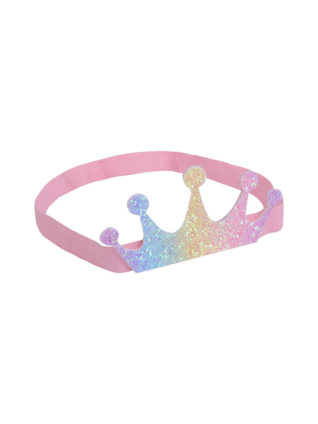 Aye Candy Girls Pink & Yellow Rainbow Crown Headband
