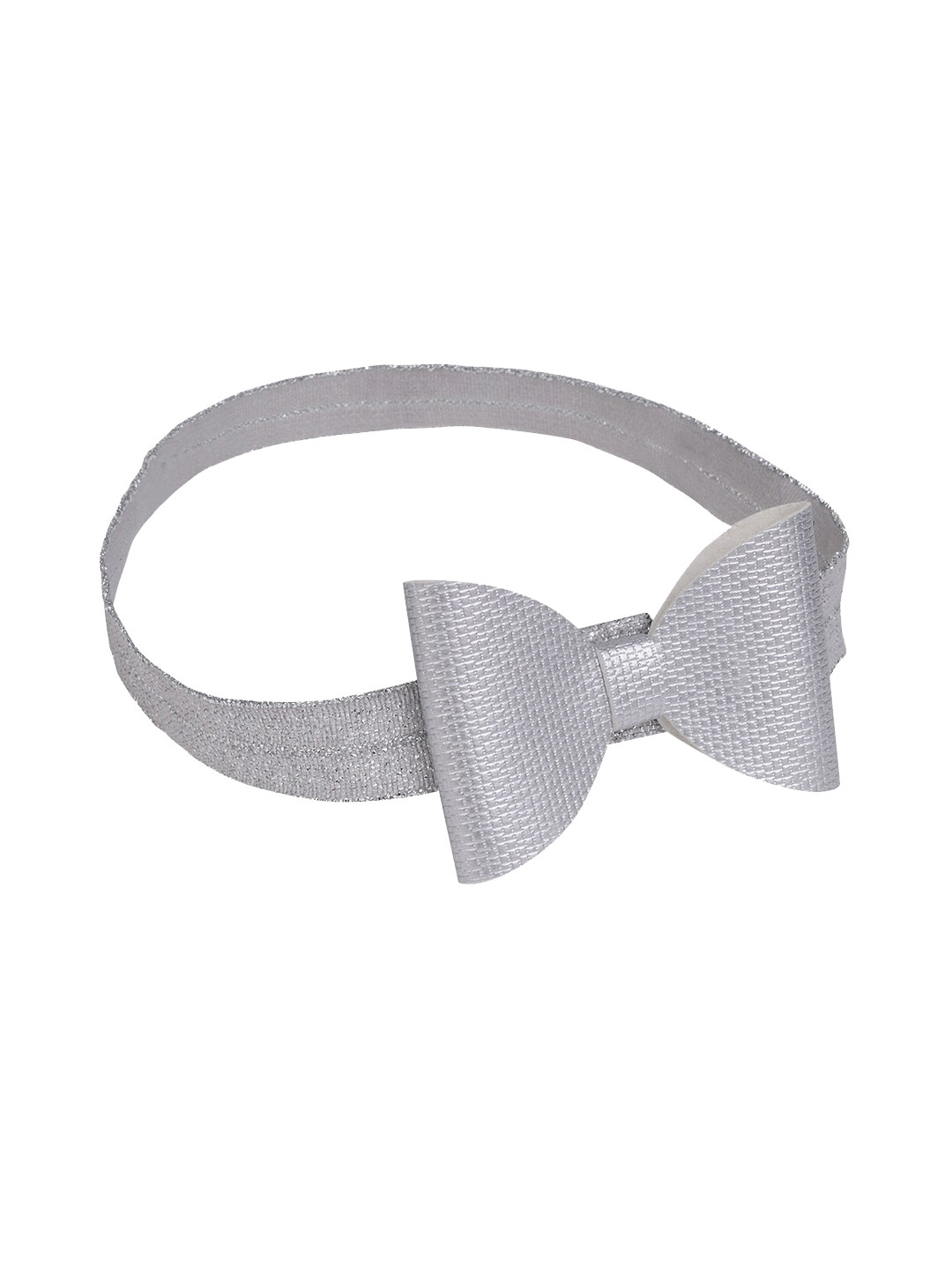 Aye Candy Girls Silver Toned Embellished Bow Headband