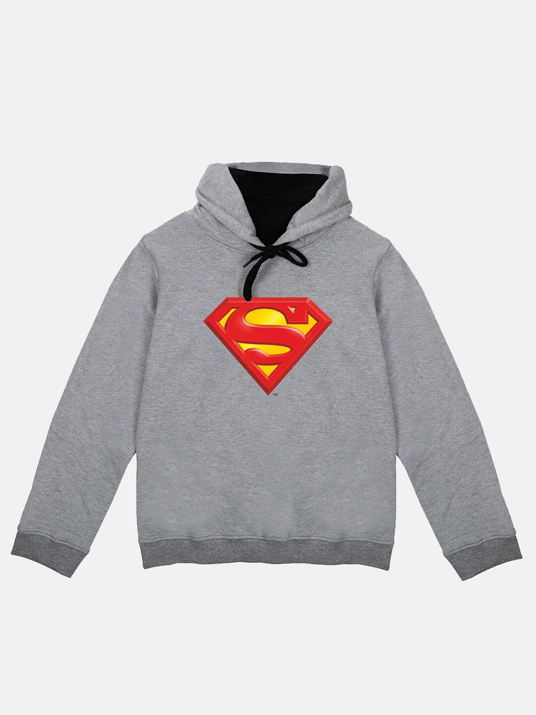 DC by Wear Your Mind Unisex Kids Grey Printed Hooded Sweatshirt