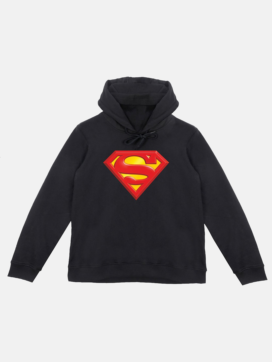 DC by Wear Your Mind Kids Black Printed Superman Hooded Sweatshirt