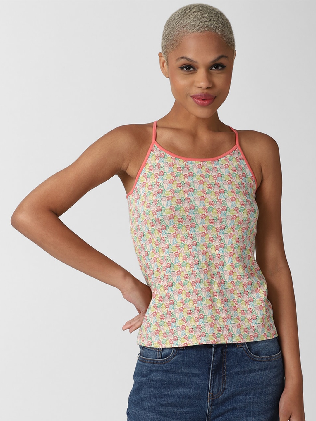 FOREVER 21 Women Multicoloured Graphic Print Top