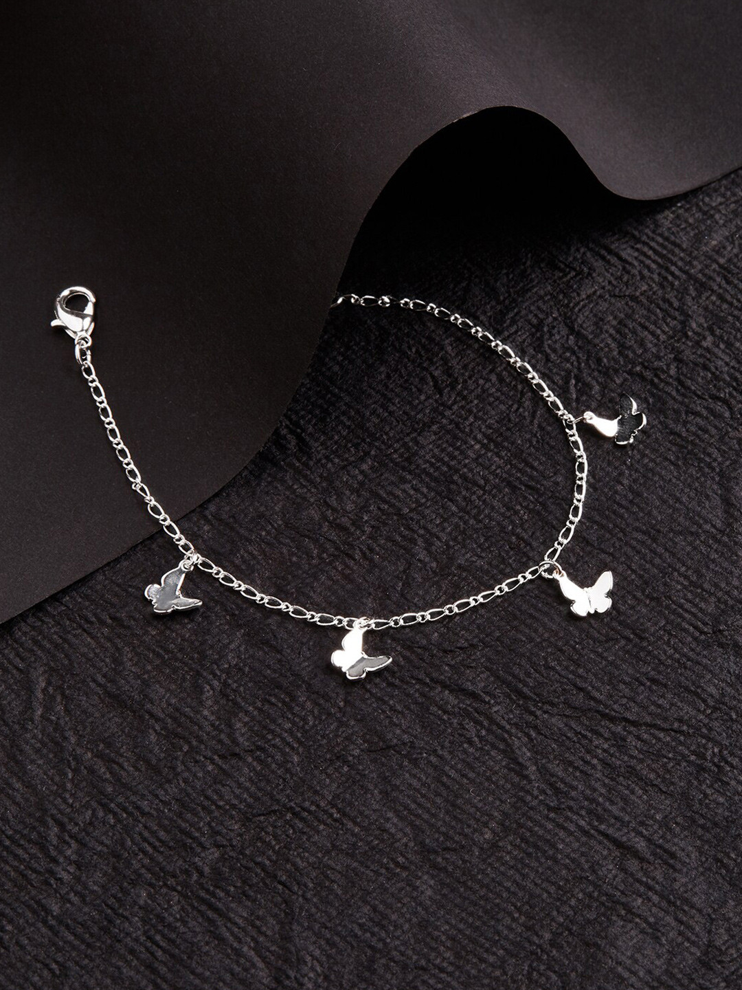 Accessorize Women Silver-Toned Butterfly Charm Bracelet