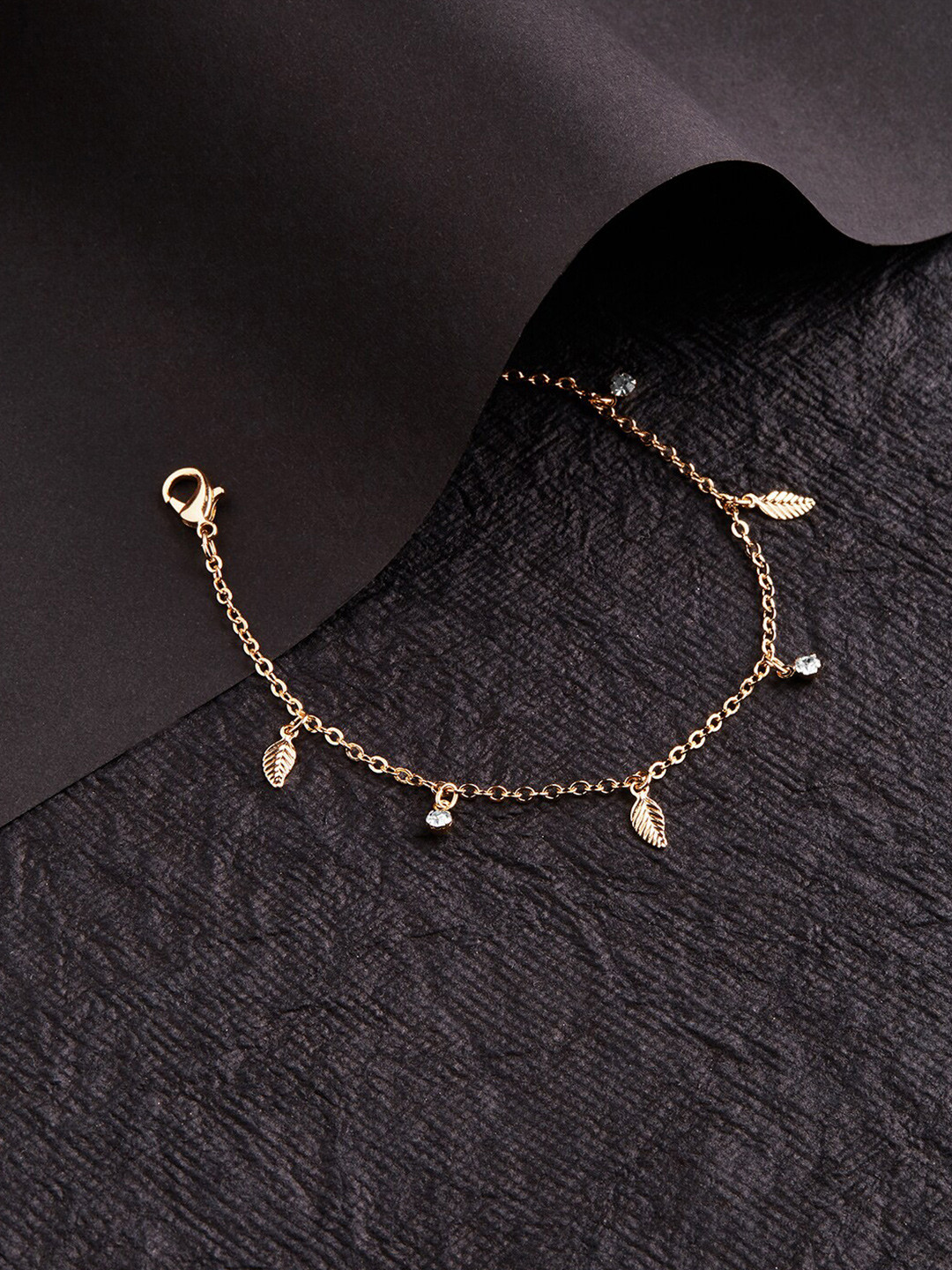 Accessorize Women Gold Feather Charms Bracelet