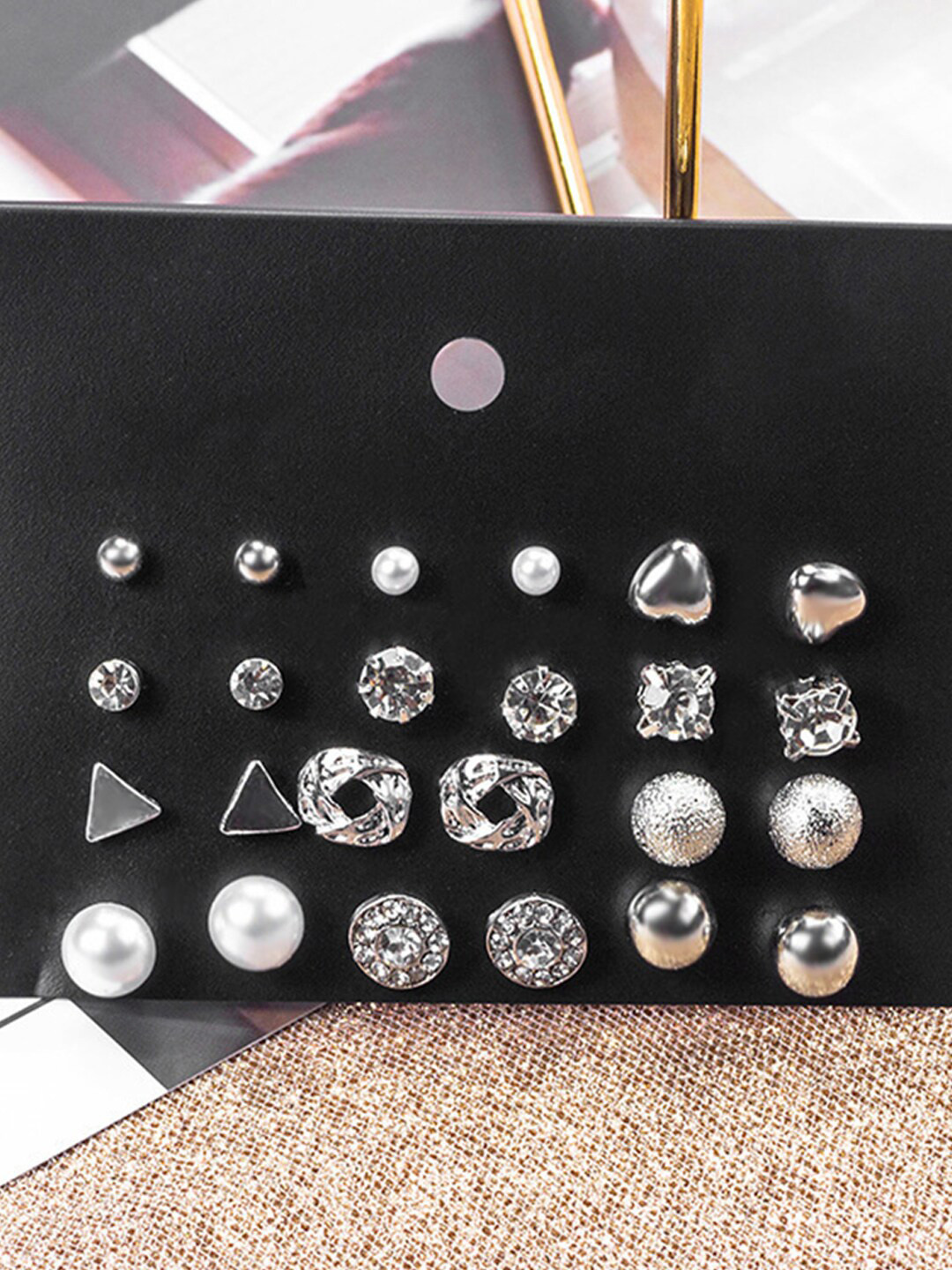 Vembley Set Of 12 Silver-Plated Studs