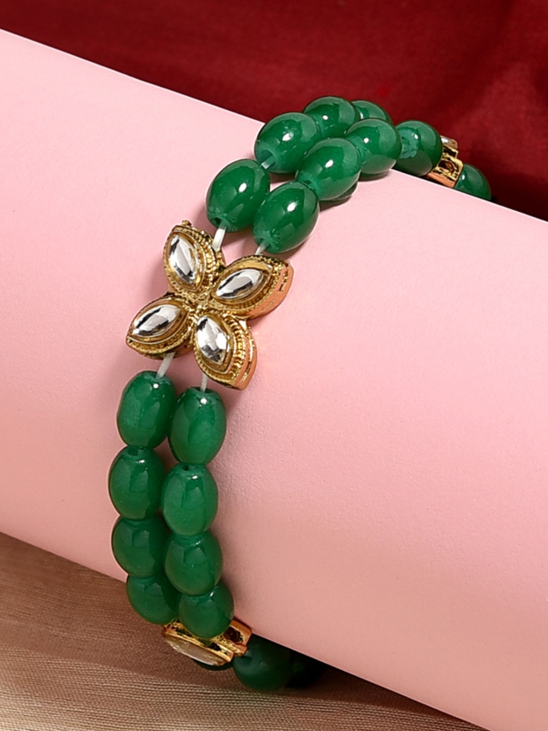 Fida Women Gold-Toned & Green Gold-Plated Bracelet