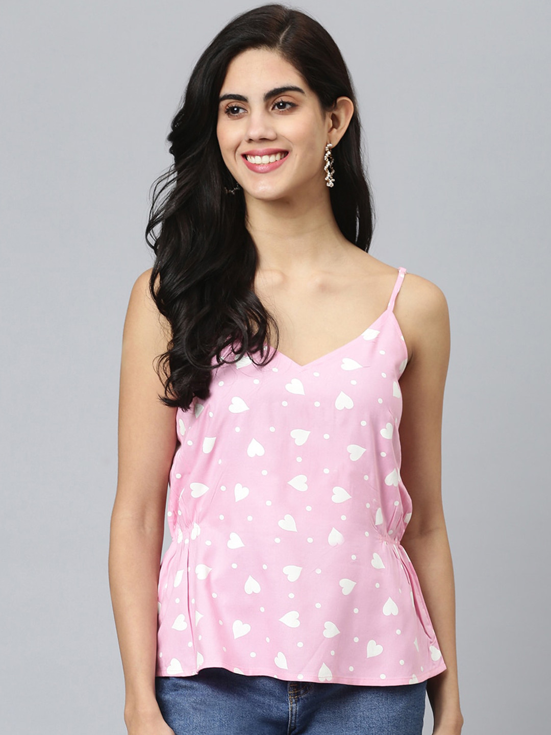 FLAMBOYANT Women Pink Graphic Print Cami Top