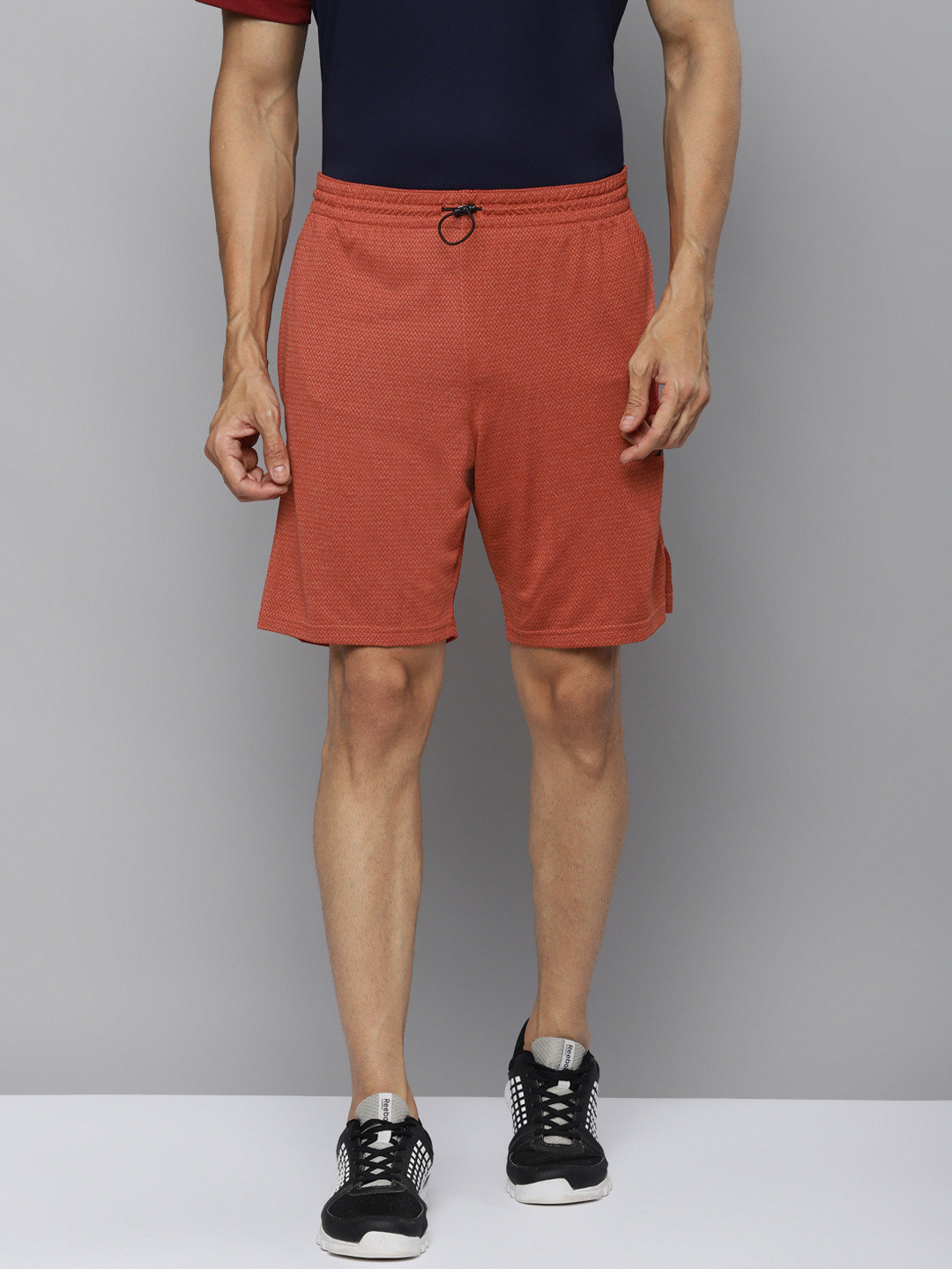 Reebok Men Rust Orange Workout Melange Training Shorts