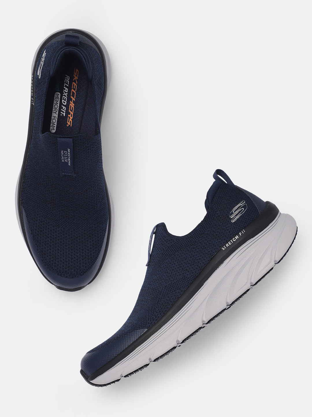 Skechers Men Navy Blue D'LUX WALKER - QUICK UPGRADE Walking Shoes