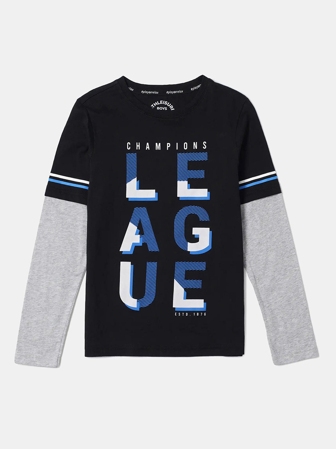 Jockey Boy Super Combed Cotton Printed Round Neck Full Sleeve Tshirt-AB33