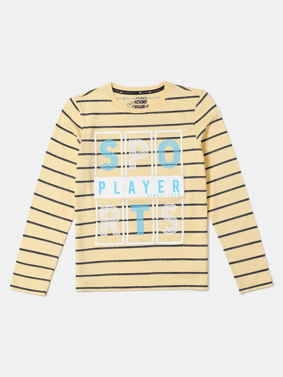 Jockey Boys Super Combed Cotton Round Neck Printed Full Sleeve T-shirt-CB04