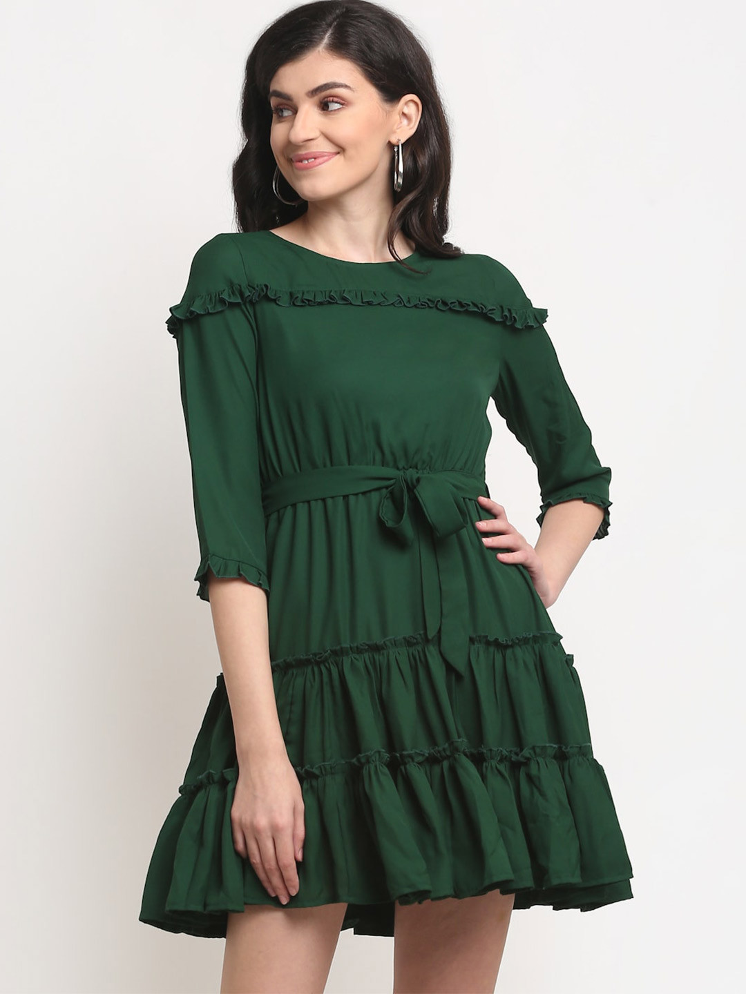 La Zoire Green Georgette Dress