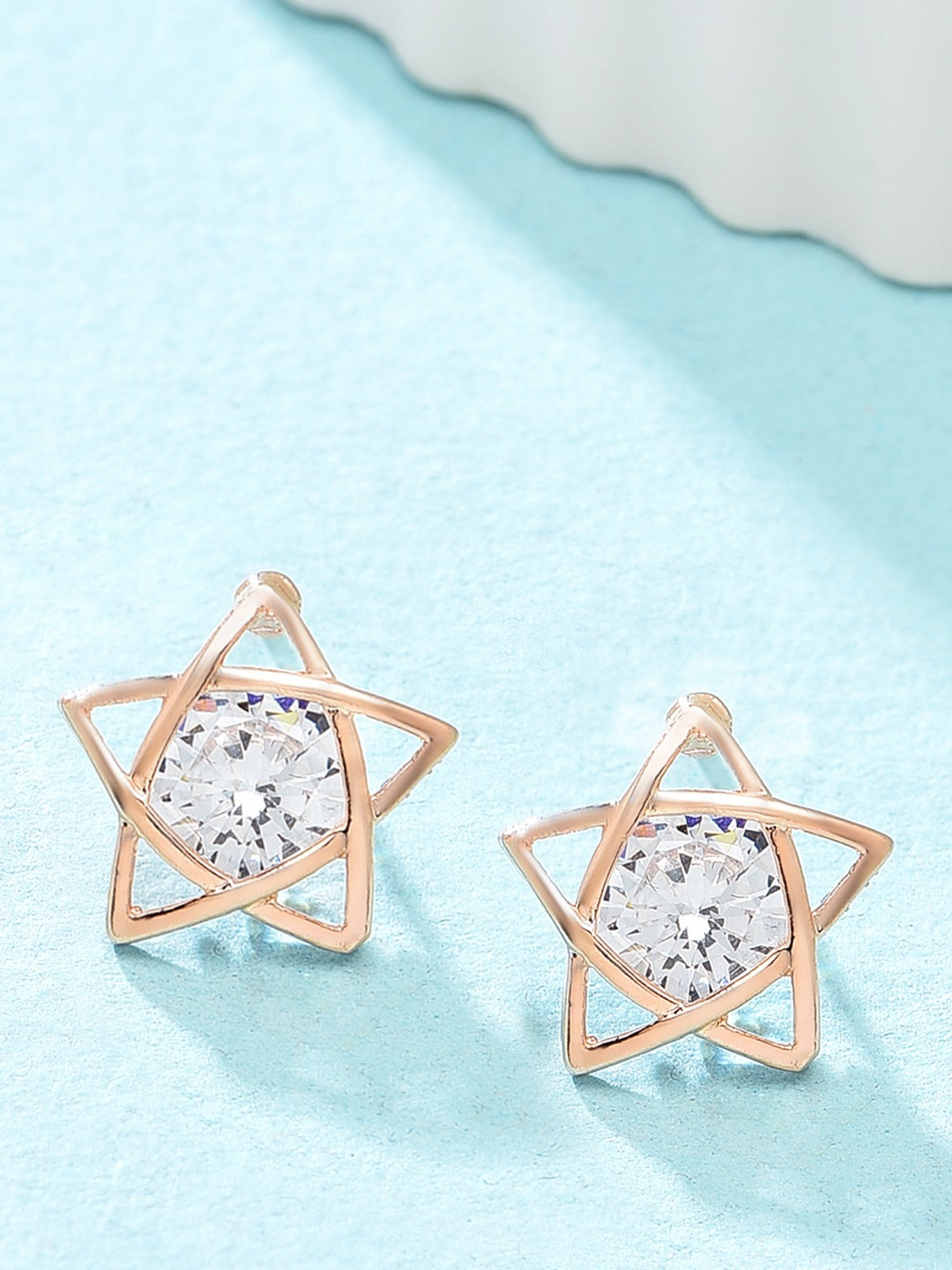 AMI Rose Gold Star Shaped Studs Earrings