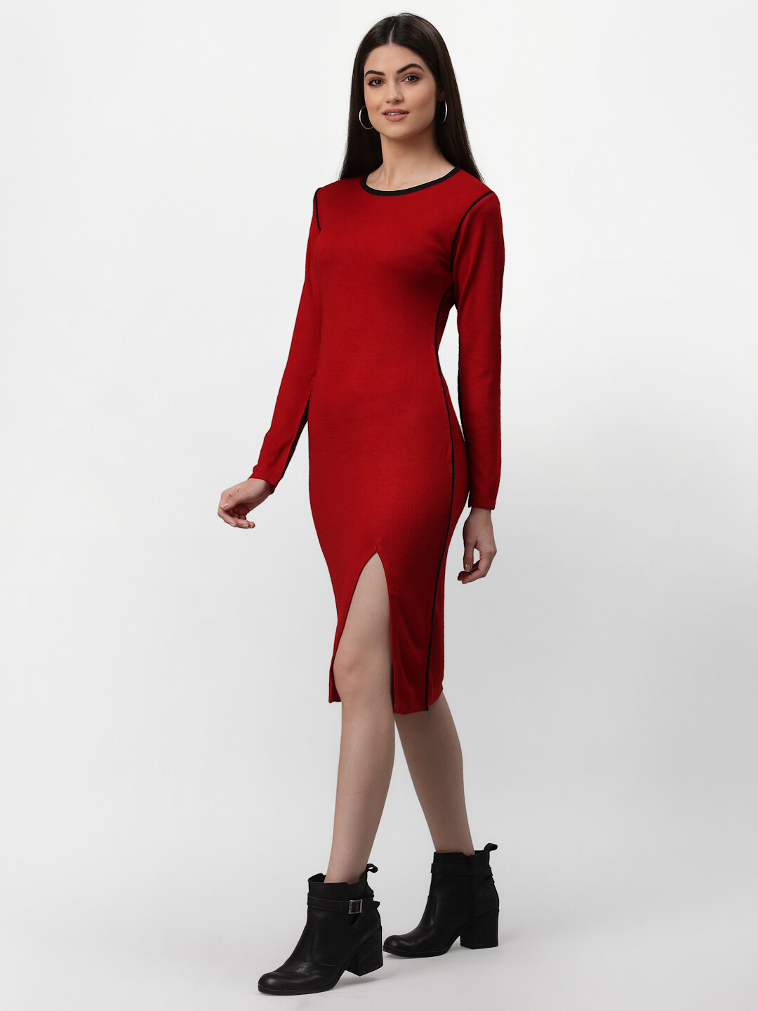 Miramor Red Bodycon Midi Dress