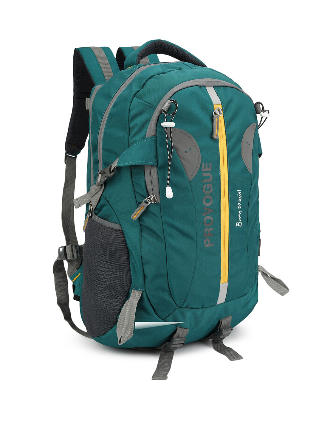 Provogue Unisex Sea Green & Grey Colourblocked Backpack with Reflective Strip 46 L