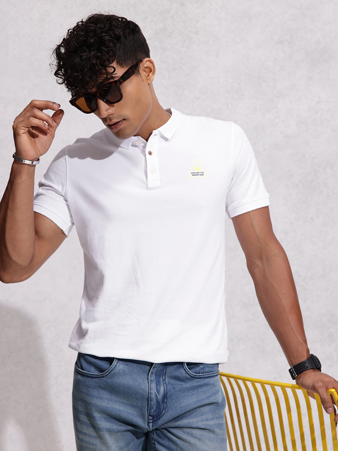 WROGN  Cotton Polo Collar T-shirt